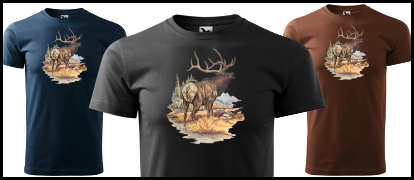 tricko s potlacou jelen krajina